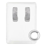 Arracadas Huggies Medianas 30 Zirconias Mujer Plata 925