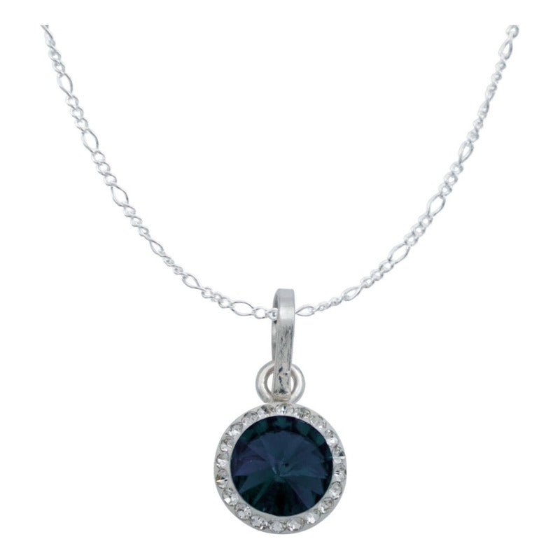 Juego De Cristal Dije Aretes Cadena Mujer Regalo Plata 925