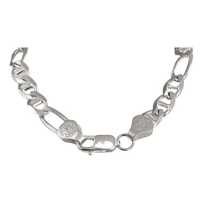 Cadena De Plata 925 Collar Hombre Fígaro Marinera 60cm X 6mm