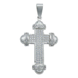 Dije Cruz Punta Redonda Zirconias Hombre Plata 925 5.8 Cm