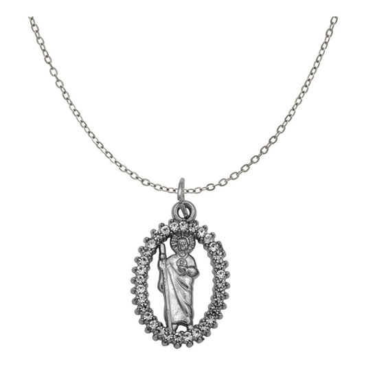 Collar San Judas Piedras Con Cadena Cadena Hombre Mujer