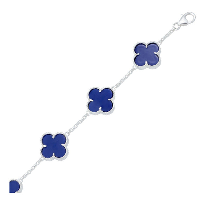 Pulsera Trebol Esmaltado Regalo Hombre Mujer Plata 925