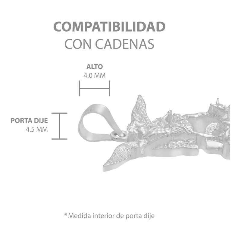 Dije San Miguel Arcangel Liso Regalo Plata 925 2.8 Cm Plateado