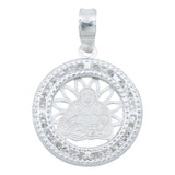 Dije Medalla Laser Buda Zirconias Hombre Mujer Plata 925