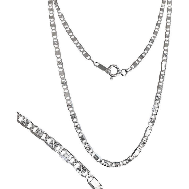 Cadena Plata Ley 925 Marinero Estrella Diamantada 40cm X 2mm