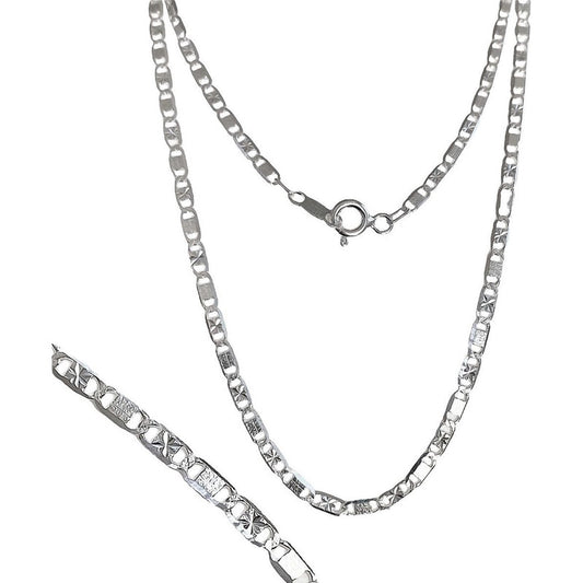 Cadena Plata Ley 925 Marinero Estrella Diamantada 40cm X 2mm Plateado