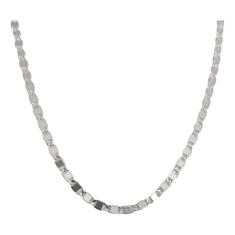 Cadena Hombre Mujer Plata S925 Marinera Lisa 50 Cm X 2 Mm