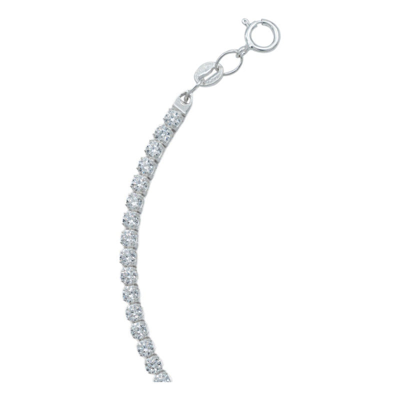 Pulsera De Tenis Zirconias Regalo Mujer Plata 925 3 Mm