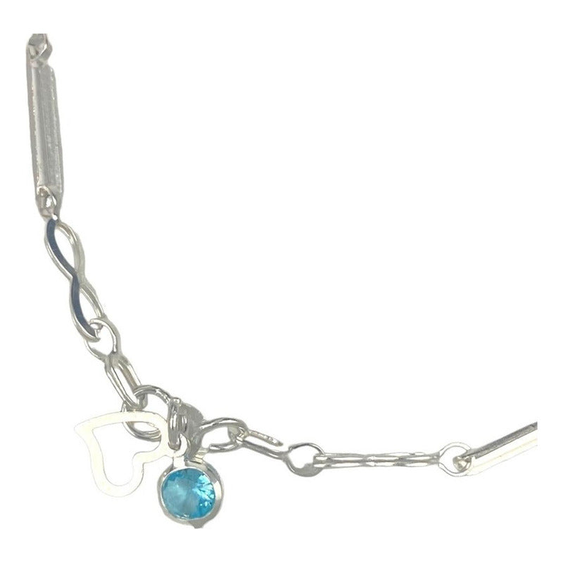 Pulsera Ajustable Corazon Amor Infinito Estrella Plata 925