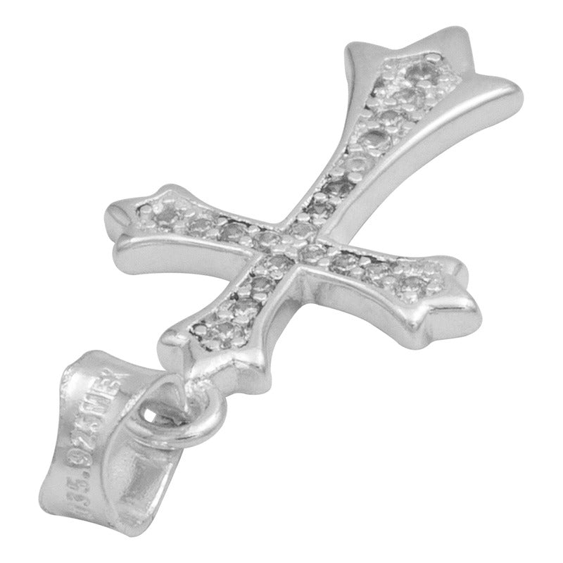 Dije Chico Cruz Zirconias Bautizo Mujer Regalo Plata 925