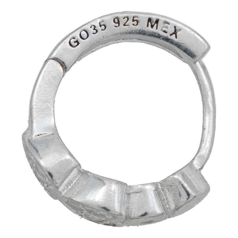 Arracadas Huggies Medianas Zirconias Corazón Mujer Plata 925