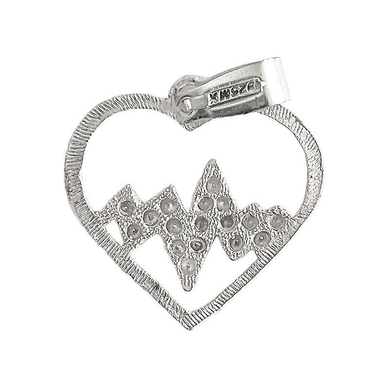 Dije Corazón Ritmo Amor Zirconias Regalo Amistad Plata 925