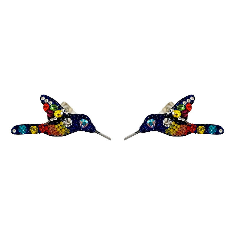 Collar Aretes Colibrí Artesanal Zirconias Plata Ley 925