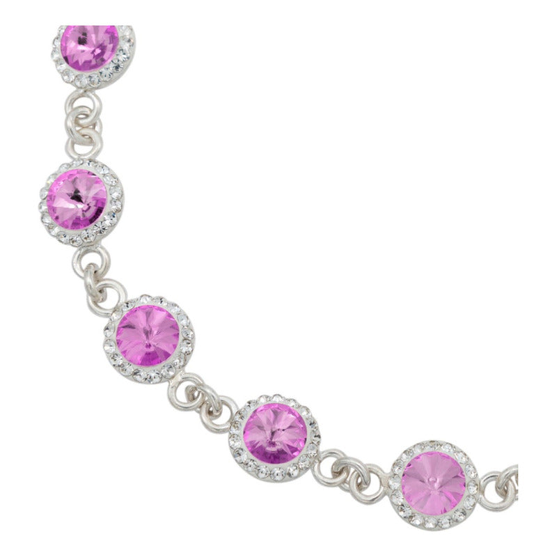 Pulsera Zirconias Piedras Mujer Dama Amor Regalo Plata 925