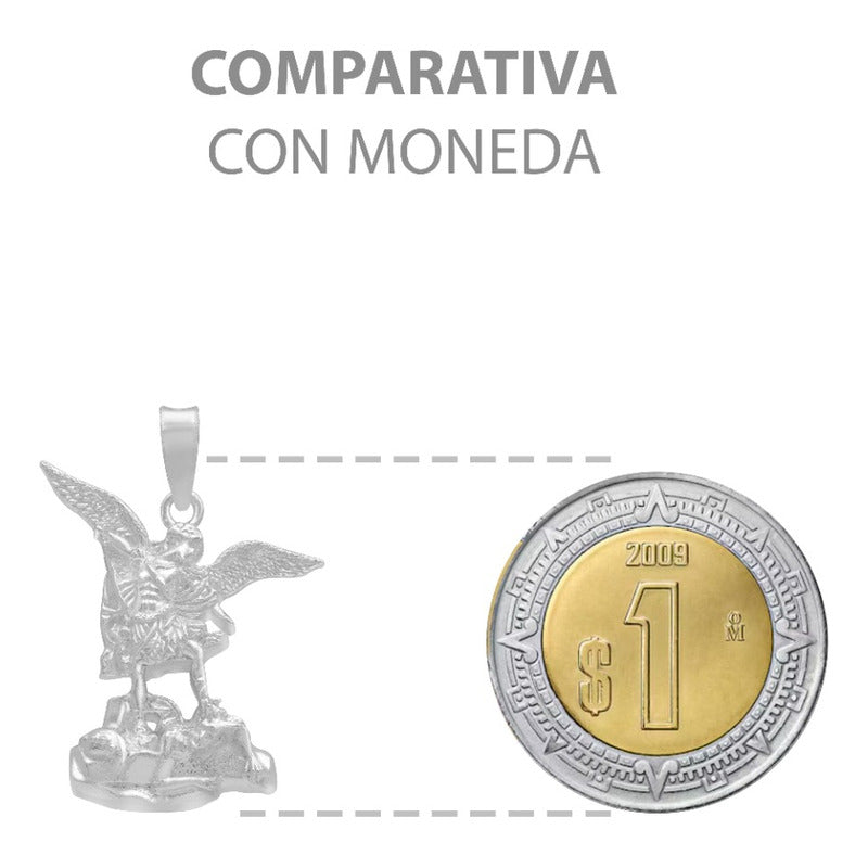 Dije San Miguel Arcangel Liso Regalo Plata 925 2.8 Cm Plateado