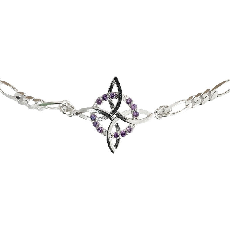 Pulsera Ajustable Nudo De Bruja Varios Colores En Plata 925