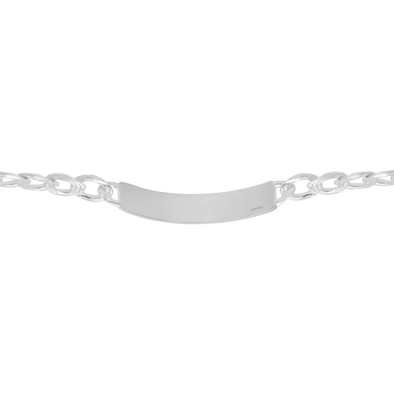 Esclava Placa Gruesa Cubana Diamantada Hombre Plata 925 7 Mm
