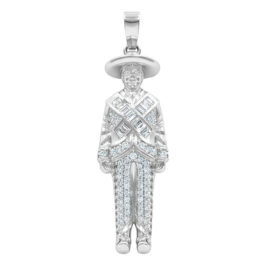 Dije Emiliano Zapata Zirconias Revolución México Plata 925 Plateado