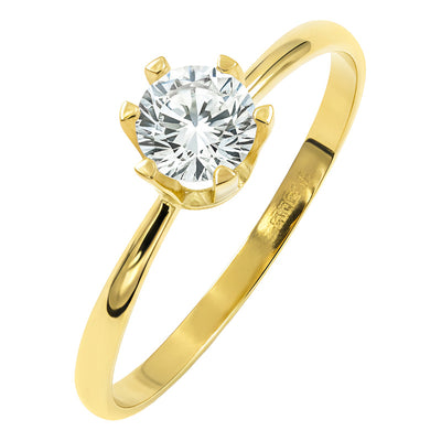 Anillo Promesa Matrimonio Compromiso Regalo Solitario Oro10k Dorado 8.5
