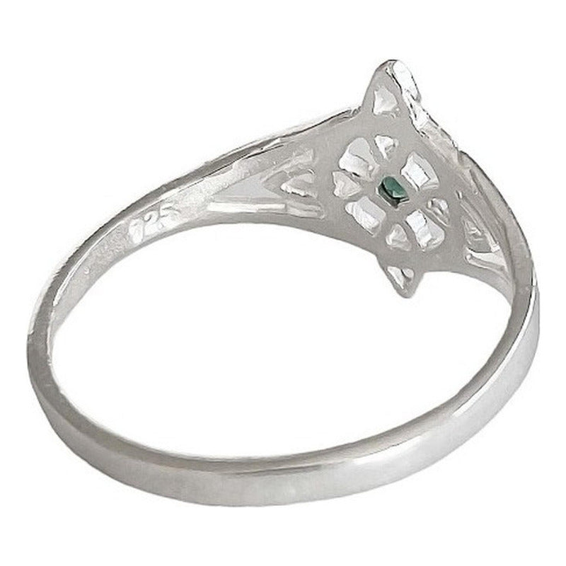 Anillo Nudo De Bruja Con Zirconia De Color Plata Solida 925