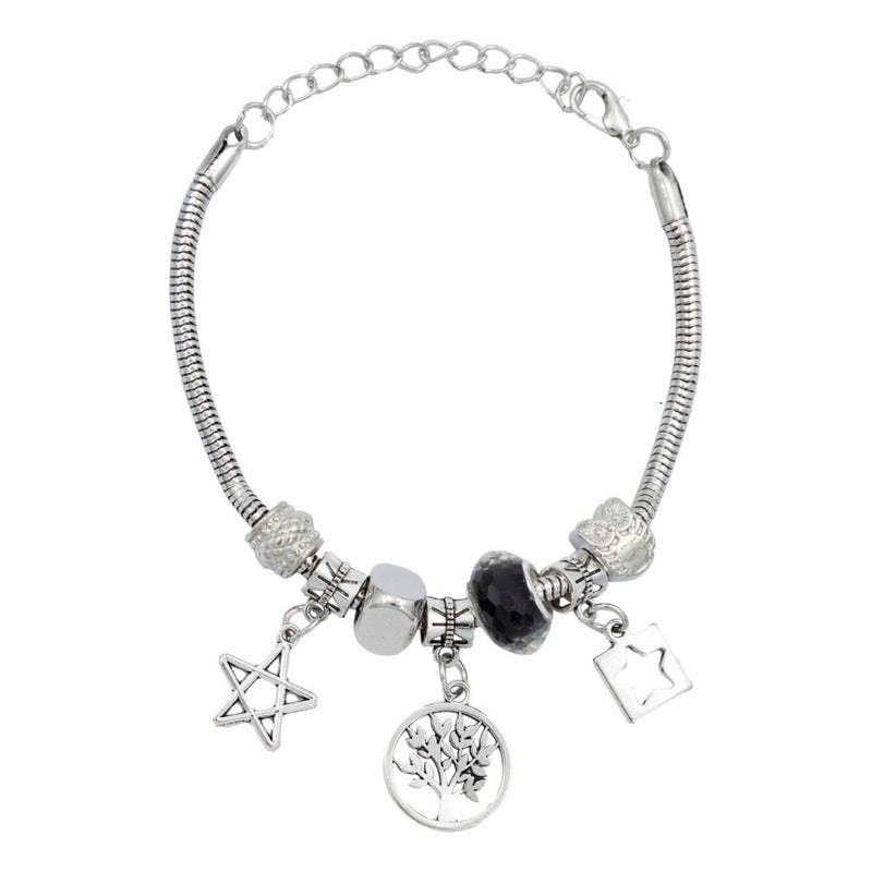 Pack 2 Pulseras Ajustable Charms Cadena Serpiente Mujer