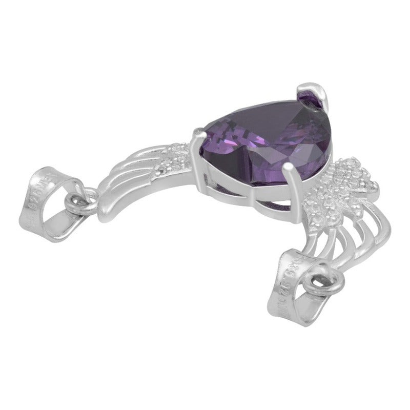 Dije Corazón Alas Zirconias Amor Mujer Mamá Regalo Plata 925