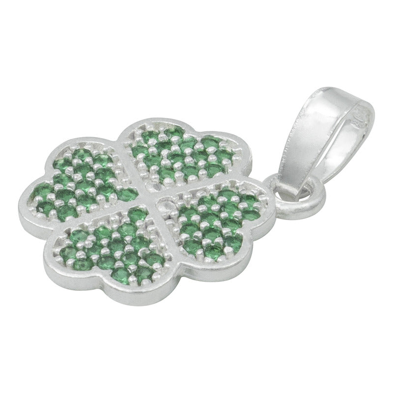 Dije Trebol Corazones Zirconias Amor Suerte Regalo Plata 925