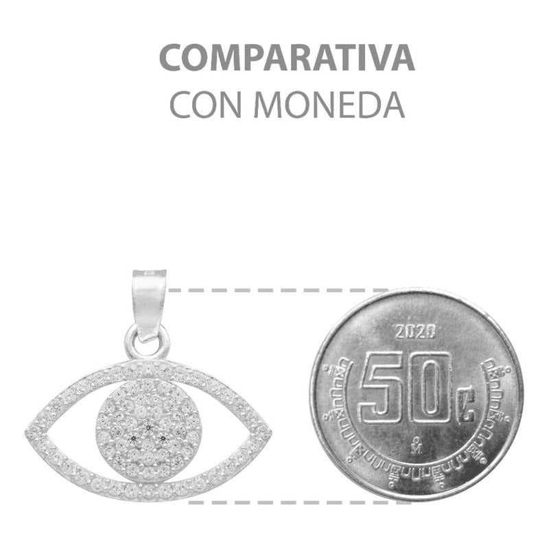 Dije Ojo Turco Zirconias Esoterico Suerte Amuleto Plata 925