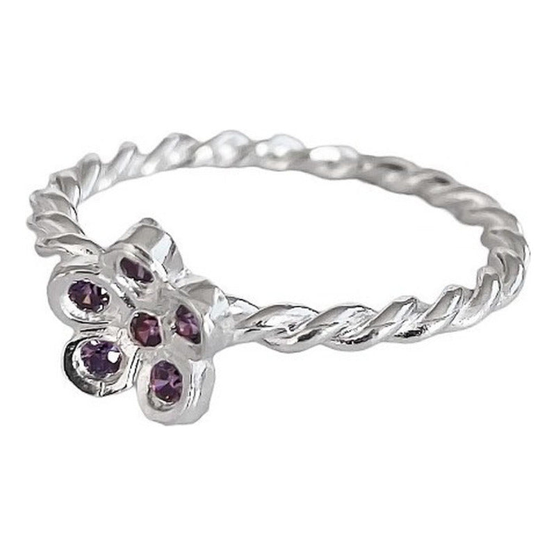 Anillo Flor Primavera Verano Regalo Promesa Solida 925