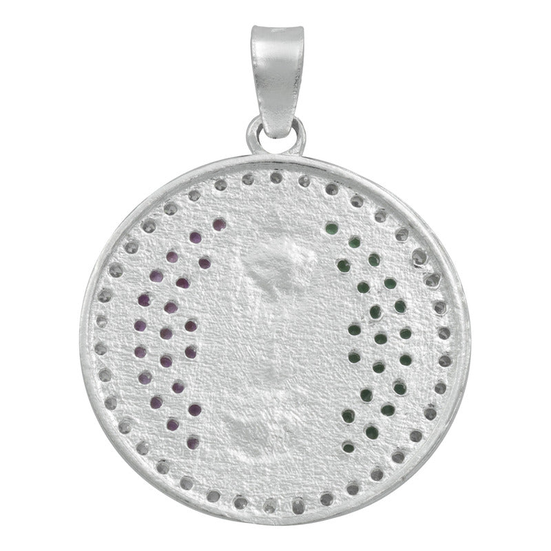 Dije Medalla Virgencita De Guadalupe Zirconias Plata 925