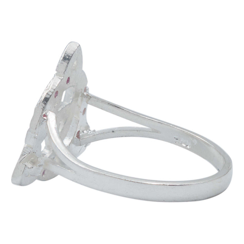 Anillo Diamntado Triqueta Celta Zirconias Plata Ley 925