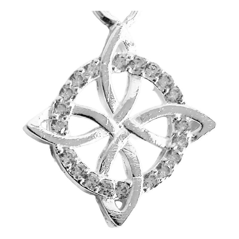 Dije Nudo De Bruja Celta Redondo Zirconias Plata Ley 925