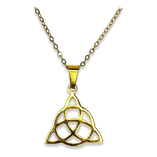 Dije Medalla Triqueta Chapada Oro + Cadena Chapada Oro Triqueta Cadena