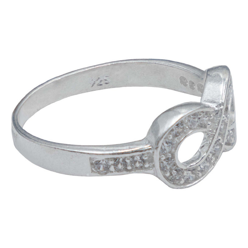 Anillo Infinito Zirconias Amor Regalo Mujer Plata 925