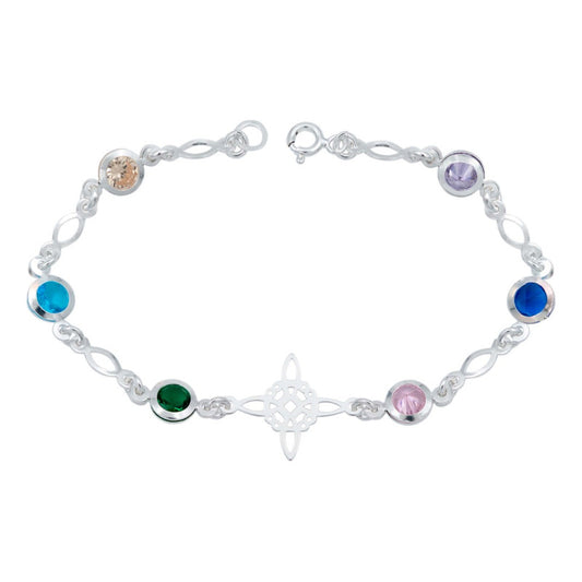 Pulsera Nudo De Bruja Celta Zirconias Mujer Regalo Plata 925