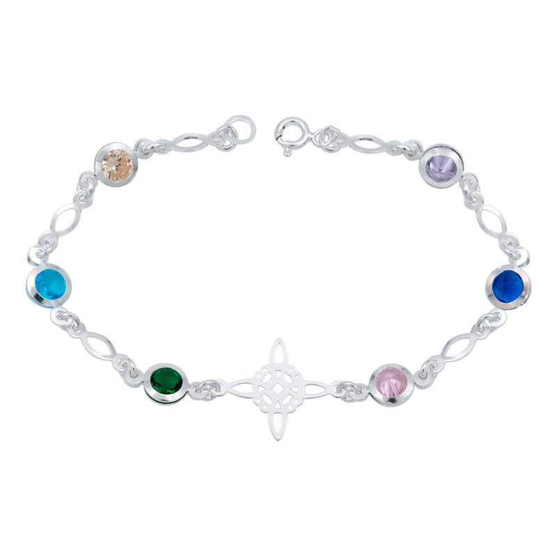 Pulsera Nudo De Bruja Celta Zirconias Mujer Regalo Plata 925