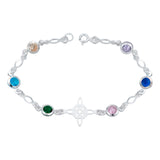Pulsera Nudo De Bruja Celta Zirconias Mujer Regalo Plata 925