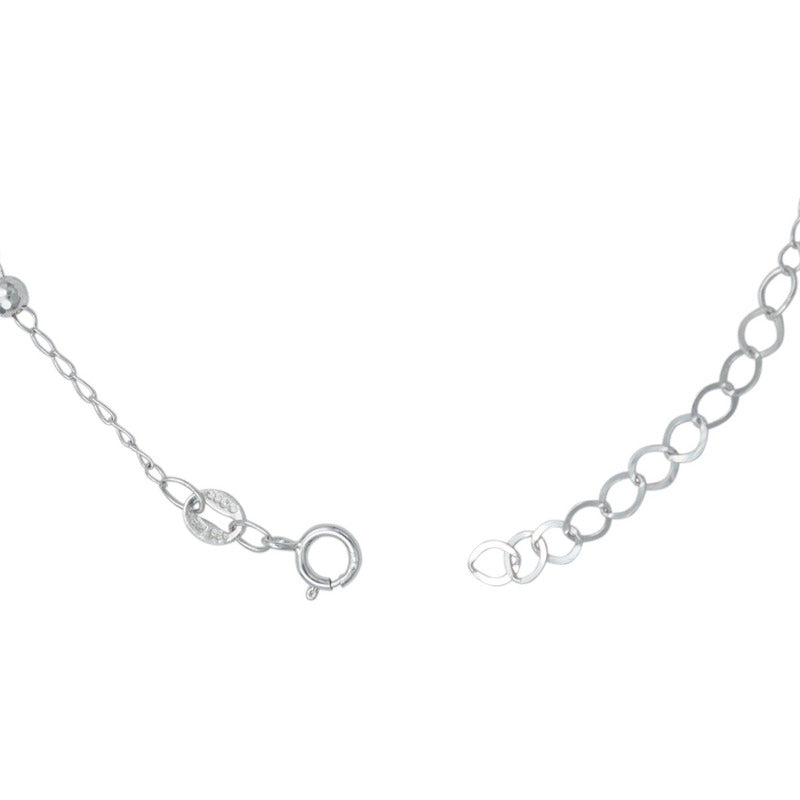 Pulsera Ajustable Mist Cruz Virgen Bola Diamantada Plata 925