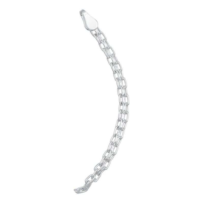 Pulsera Esclava Bismark Placa Colgante Movible Plata S925