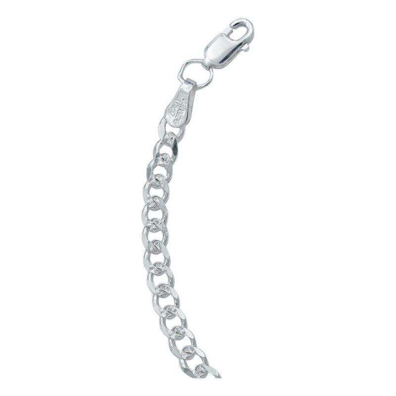 Esclava Pulsera Unisex Cubana Diamantada Plata S925 4 Mm
