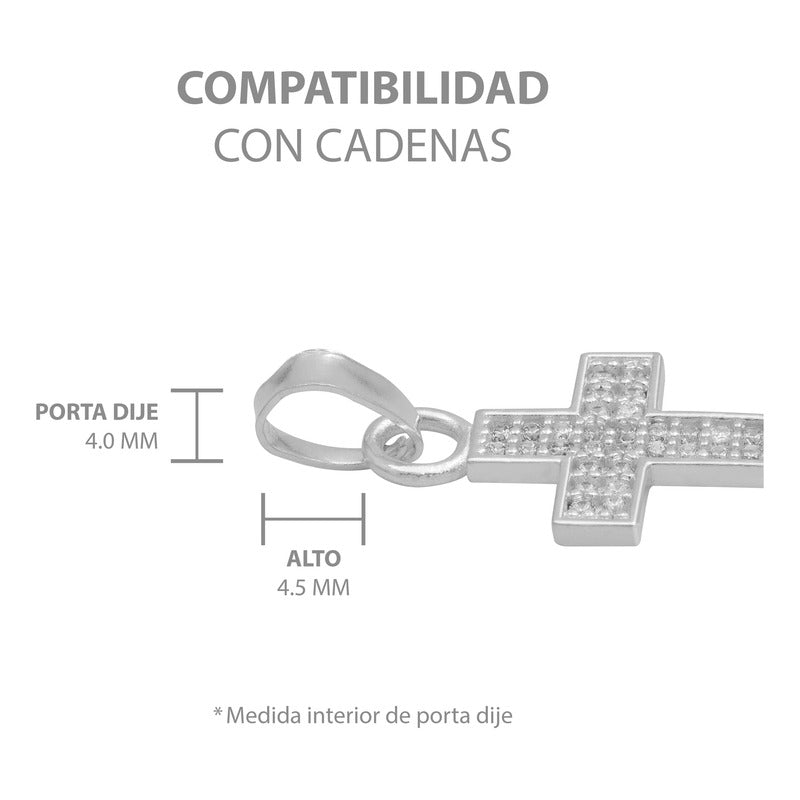 Dije Cruz Zirconias Bautizo Mujer Regalo Plata 925 2.4 Cm