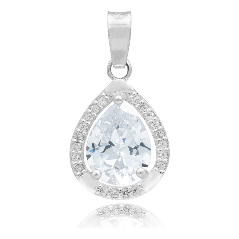 Dije Gota Zirconias Amor Mujer Regalo Joyería Moda Plata 925