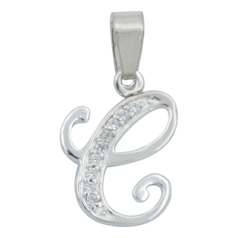 Dije Iniciales Abecedario Zirconias Plata Solida Ley 925