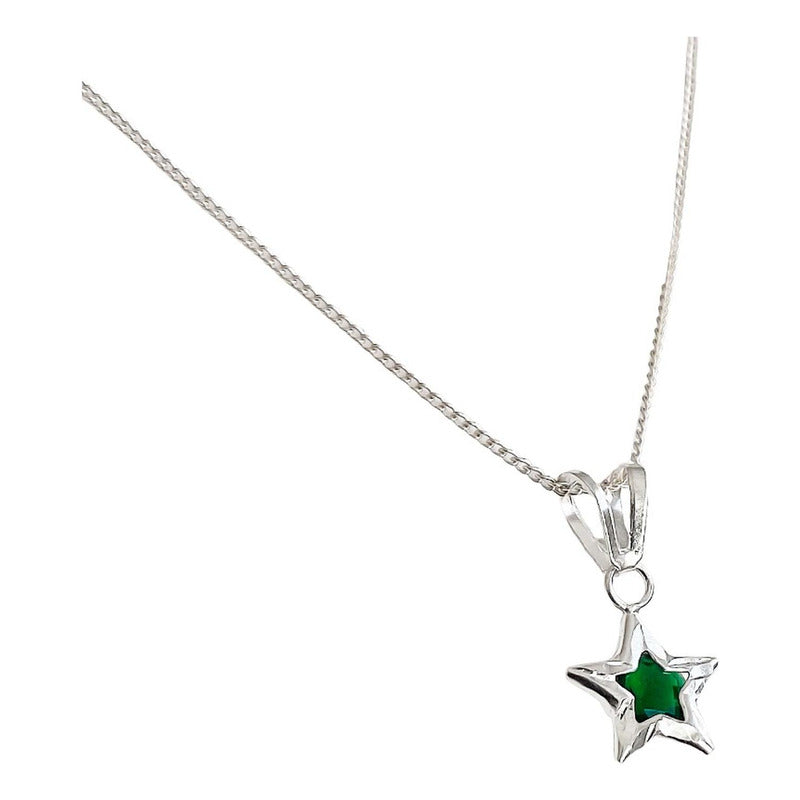 Juego Estrella Piedra Amor Regalo Mujer Promesa Plata 925