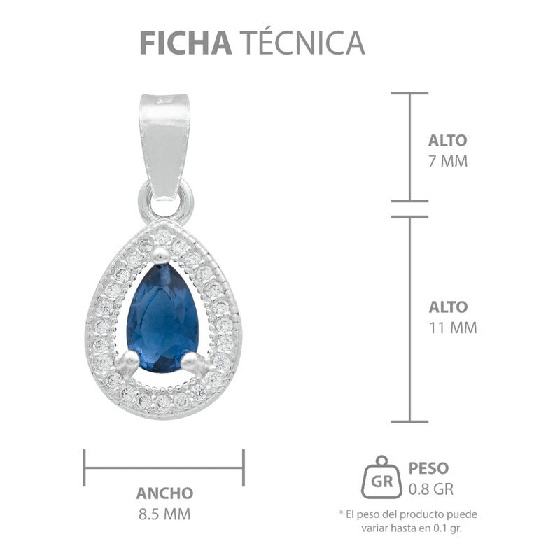 Dije Gota Chic Zirconias Mujer Regalo Joyería Moda Plata 925