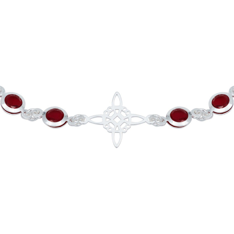 Pulsera Nudo De Bruja Celta Zirconias Mujer Regalo Plata 925