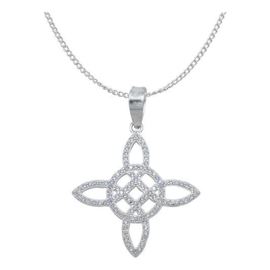 Dije Nudo De Bruja Premium Hombre Mujer Cadena Plata 925 Blanco