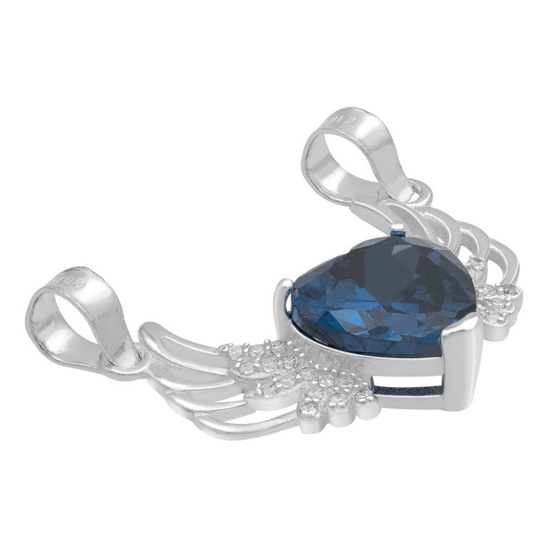 Dije Corazón Alas Zirconias Amor Mujer Mamá Regalo Plata 925