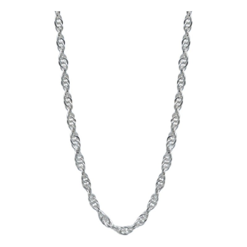 Cadena Delgada Torsal Mujer Plata Italy 925 60cm X 1mm