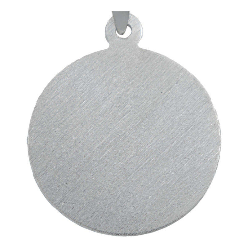Dije Medalla Diamantada San Judas Tadeo Plata 925 2.8 Cm Plateado